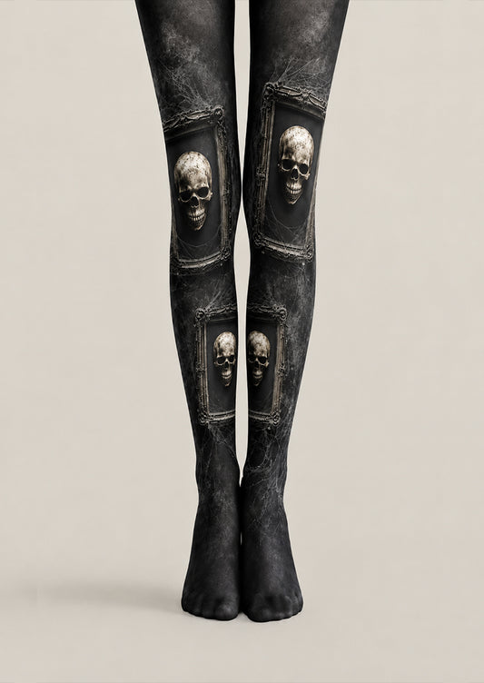 Gothic Skull Portrait Halloween Tights H67-26