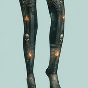 Dark Gothic Skull Candle Tights Halloween Pantyhose H67-3