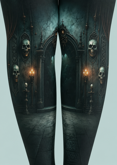 Dark Gothic Skull Candle Tights Halloween Pantyhose H67-3