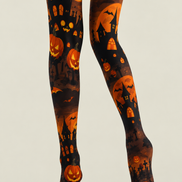 Moonlit Pumpkin Halloween Gothic Tights Hosiery H67-4
