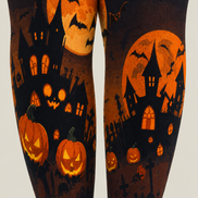 Moonlit Pumpkin Halloween Gothic Tights Hosiery H67-4