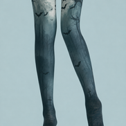 Moonlit Bat Forest Pantyhose Halloween Patterned Tights H67-5