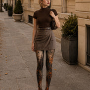 Haunted Castle Pumpkin Pantyhose Halloween Patterned Tights H67-6