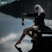 Haunted Castle Pumpkin Pantyhose Halloween Patterned Tights H67-6