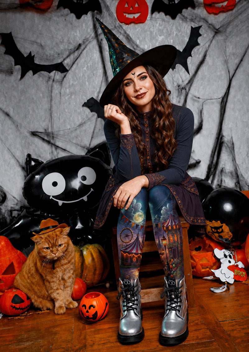 Moonlit Halloween Carnival Pumpkin Pantyhose Patterned Tights H67-7