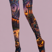 Moonlit Halloween Carnival Pumpkin Pantyhose Patterned Tights H67-7