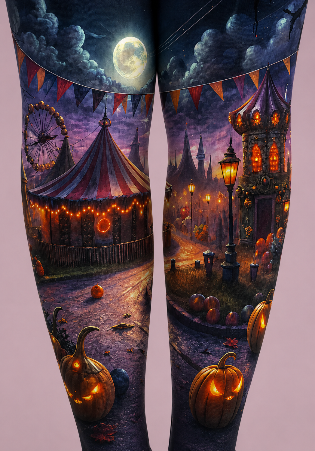 Moonlit Halloween Carnival Pumpkin Pantyhose Patterned Tights H67-7