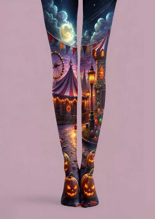 Moonlit Halloween Carnival Pumpkin Pantyhose Patterned Tights H67-7