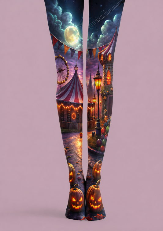 Moonlit Halloween Carnival Pumpkin Pantyhose Patterned Tights H67-7