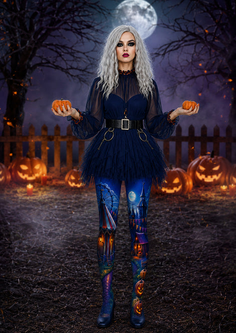 Carnival Pumpkin Patterned Tights Pantyhose H67-8