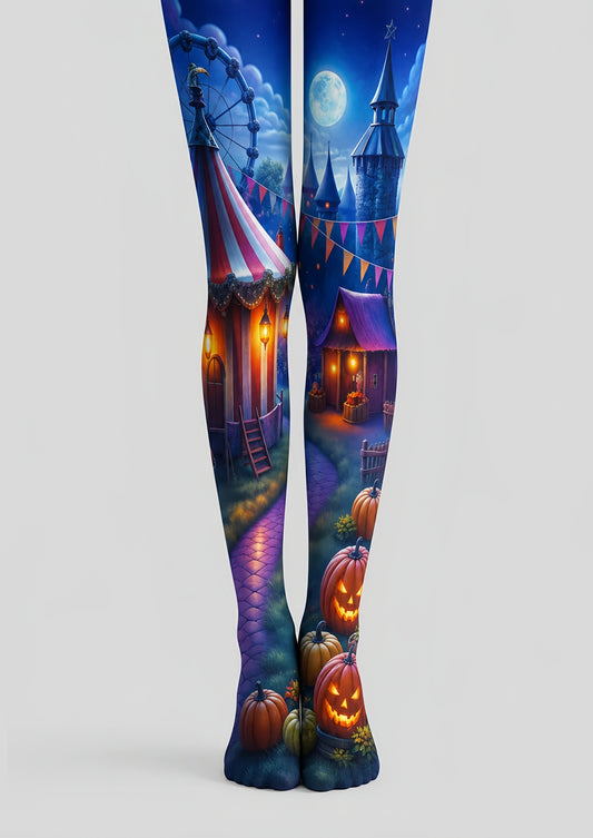 Halloween Carnival Tights Fantasy Pumpkin Castle Stockings Costume H67-8