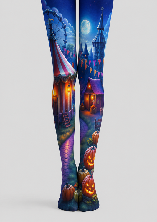 Halloween Carnival Tights Fantasy Pumpkin Castle Stockings Costume H67-8