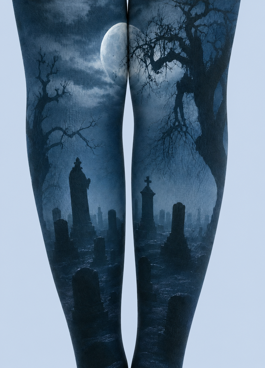 Moonlit Graveyard Halloween Tights Pantyhose H67-9