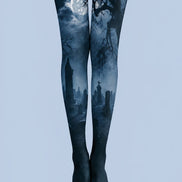 Moonlit Graveyard Halloween Tights Pantyhose H67-9