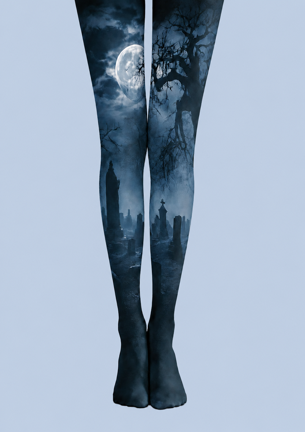 Gothic Halloween Tights Dark Graveyard Pattern Pantyhose Costume H67-9