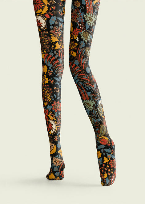 Retro Boho Floral Patterned Tights Fashion Pantyhose H68-1