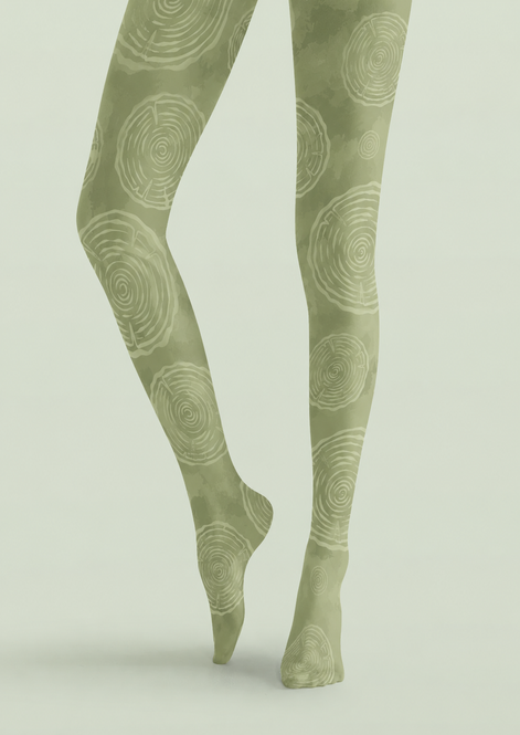 Forestcore Tree Ring Tights Fashion Hosiery H68-100