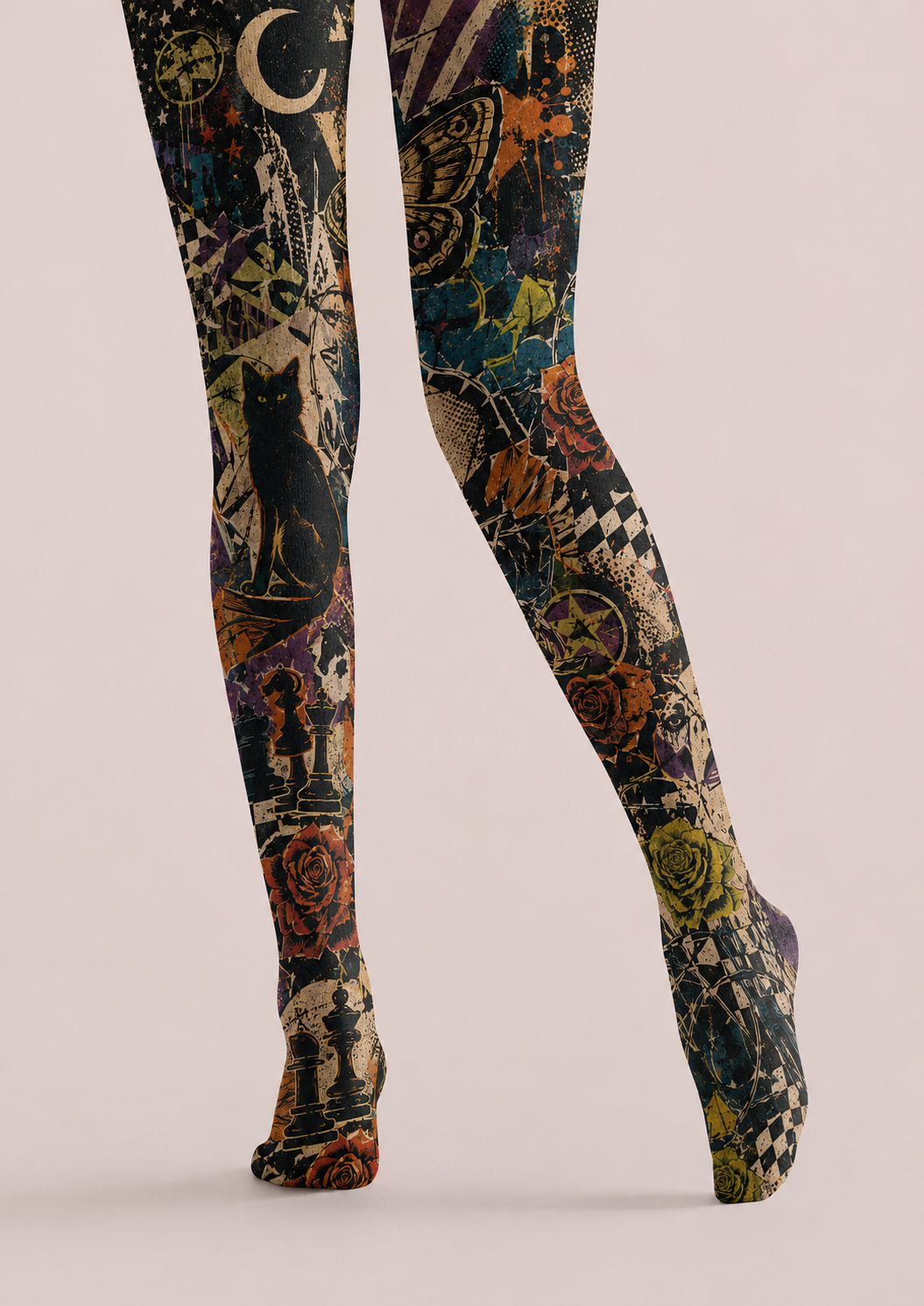 Dark Academia Graphic Tights Pantyhose H68-101