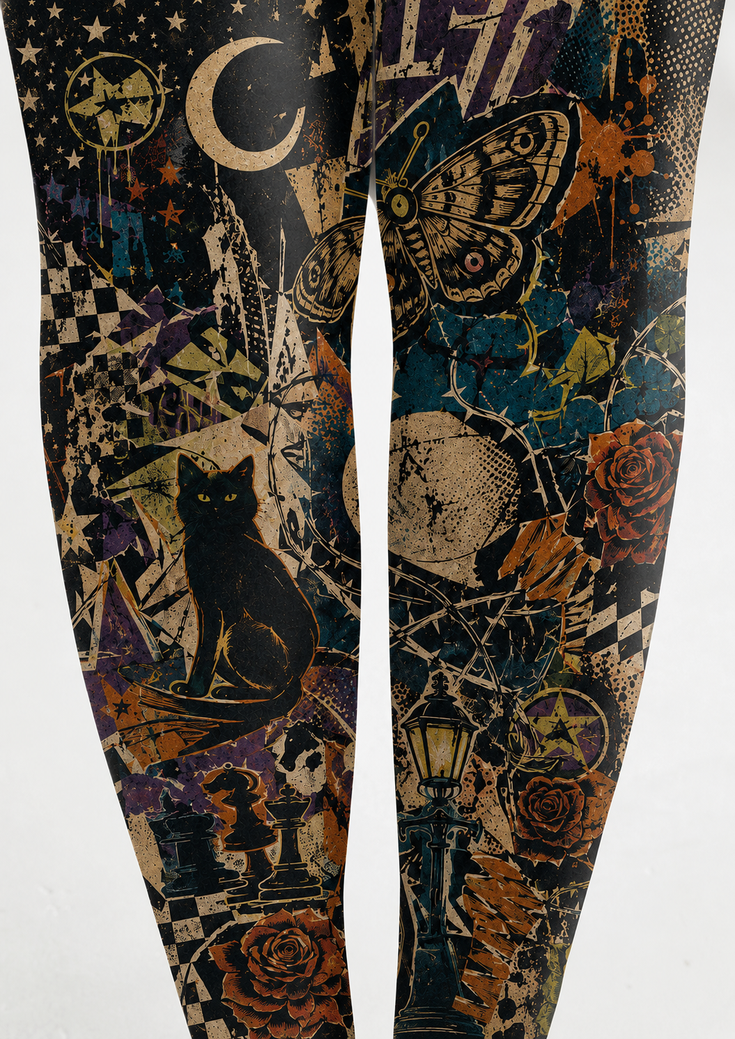 Dark Academia Graphic Tights Pantyhose H68-101