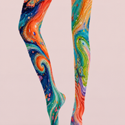 Abstract Butterfly Swirl Tights Hosiery Pantyhose H68-102