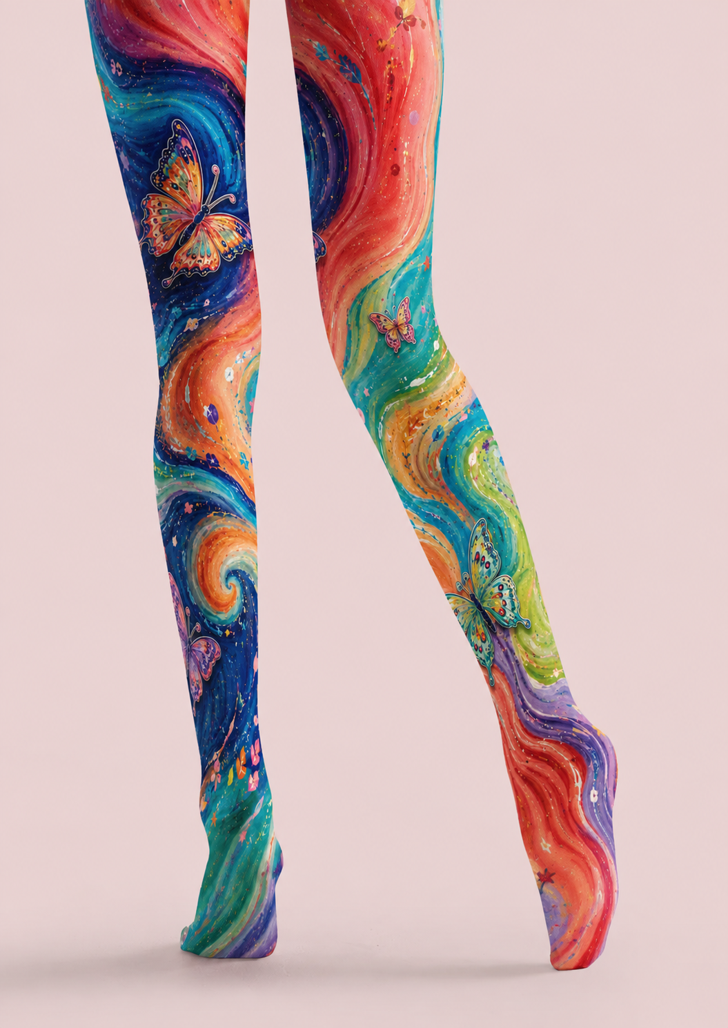 Abstract Butterfly Swirl Tights Hosiery Pantyhose H68-102