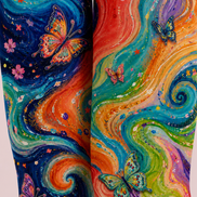 Abstract Butterfly Swirl Tights Hosiery Pantyhose H68-102