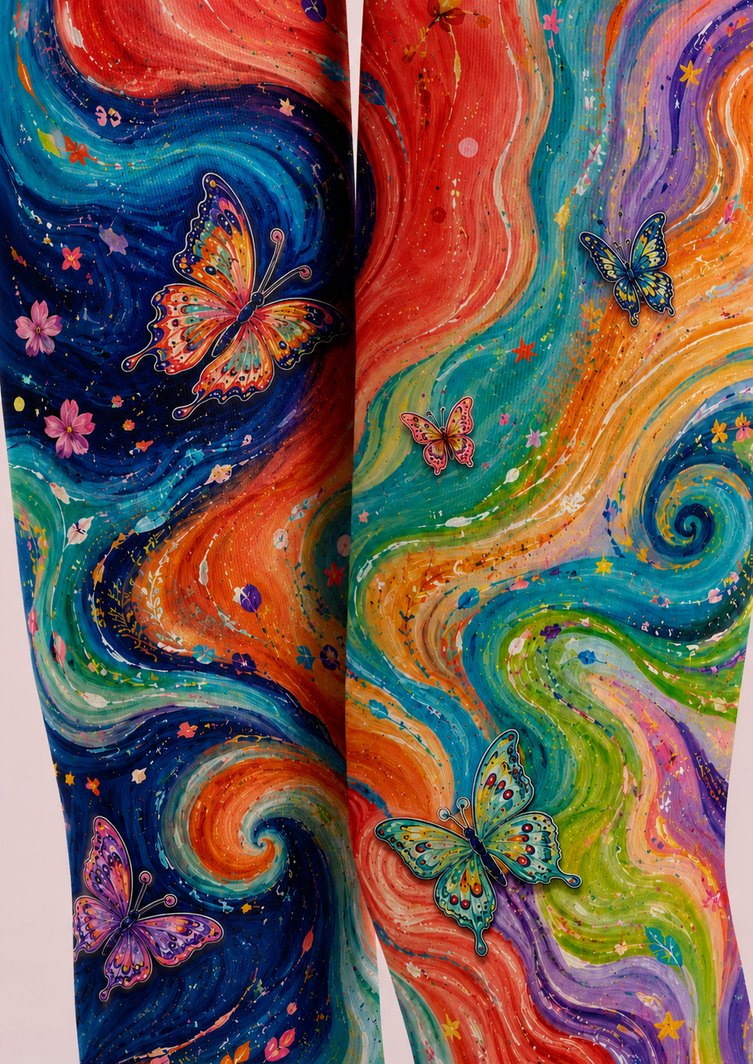 Abstract Butterfly Swirl Tights Hosiery Pantyhose H68-102