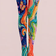 Abstract Butterfly Swirl Tights Hosiery Pantyhose H68-102
