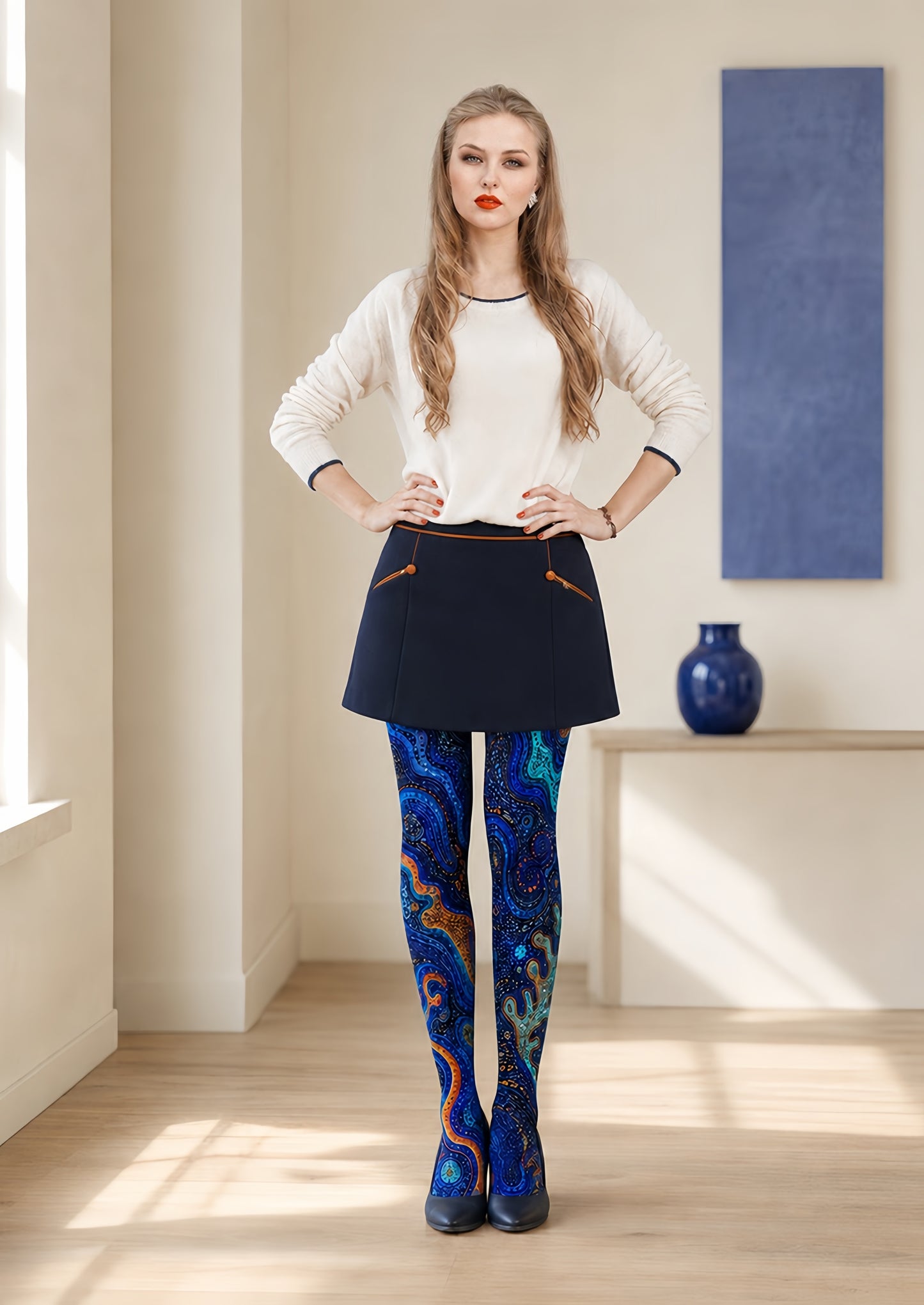 Artistic Cosmic Swirl Tights Hosiery Pantyhose H68-103