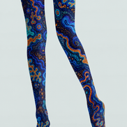 Art Fluid Psychedelic Printed Tights Pantyhose H68-103