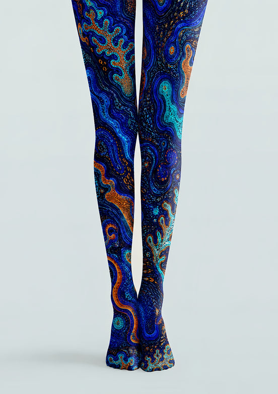 Art Fluid Psychedelic Printed Tights Pantyhose H68-103