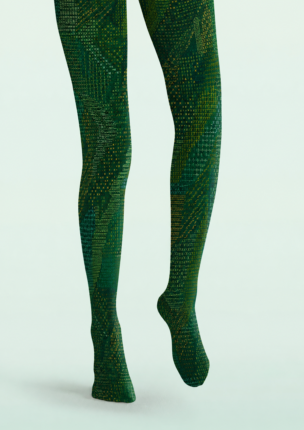 Cyberpunk Matrix Pattern Tights H68-104