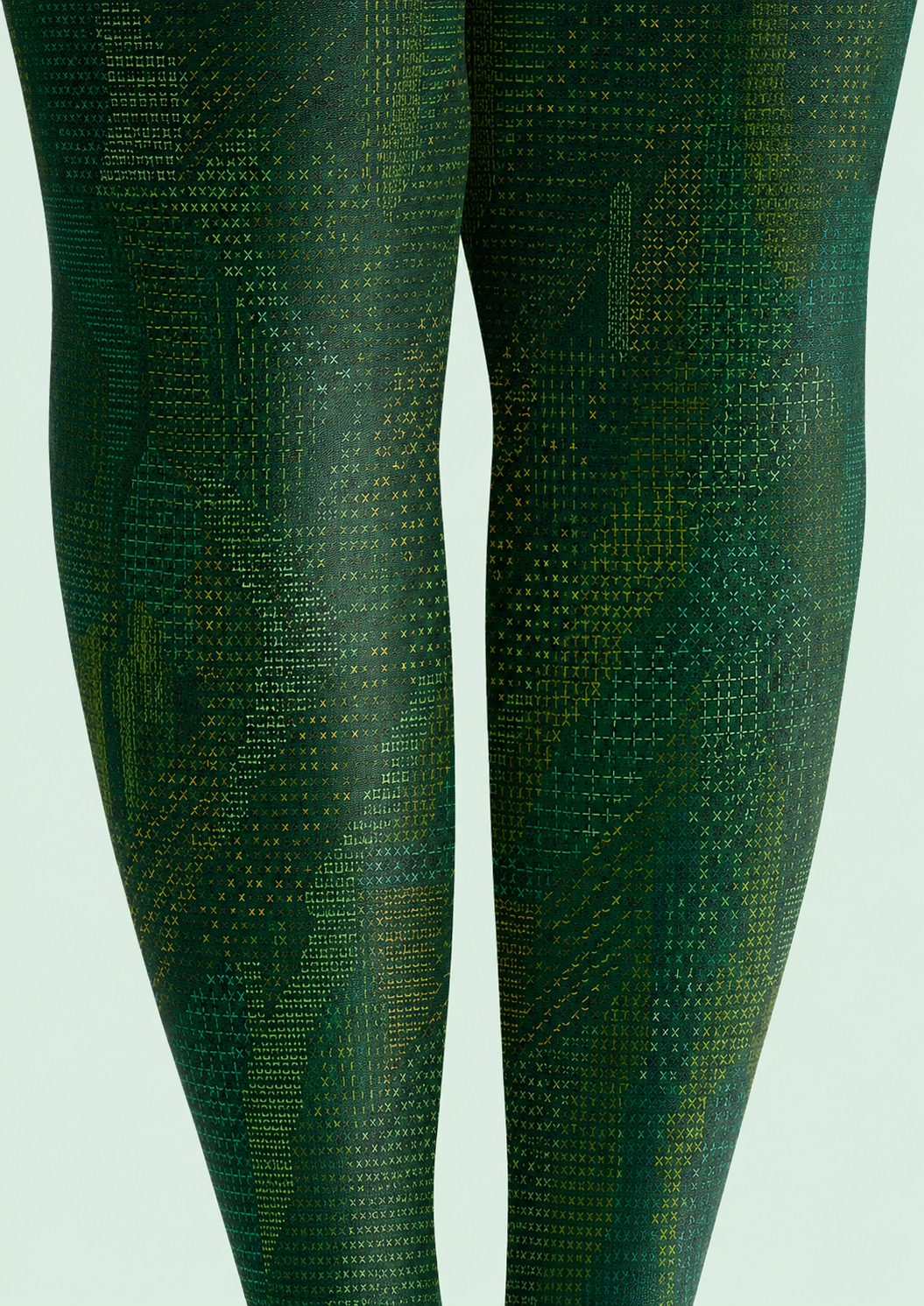 Cyberpunk Matrix Pattern Tights H68-104