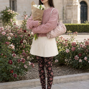 Romantic Floral Print Tights Elegant Flower Hosiery H68-105