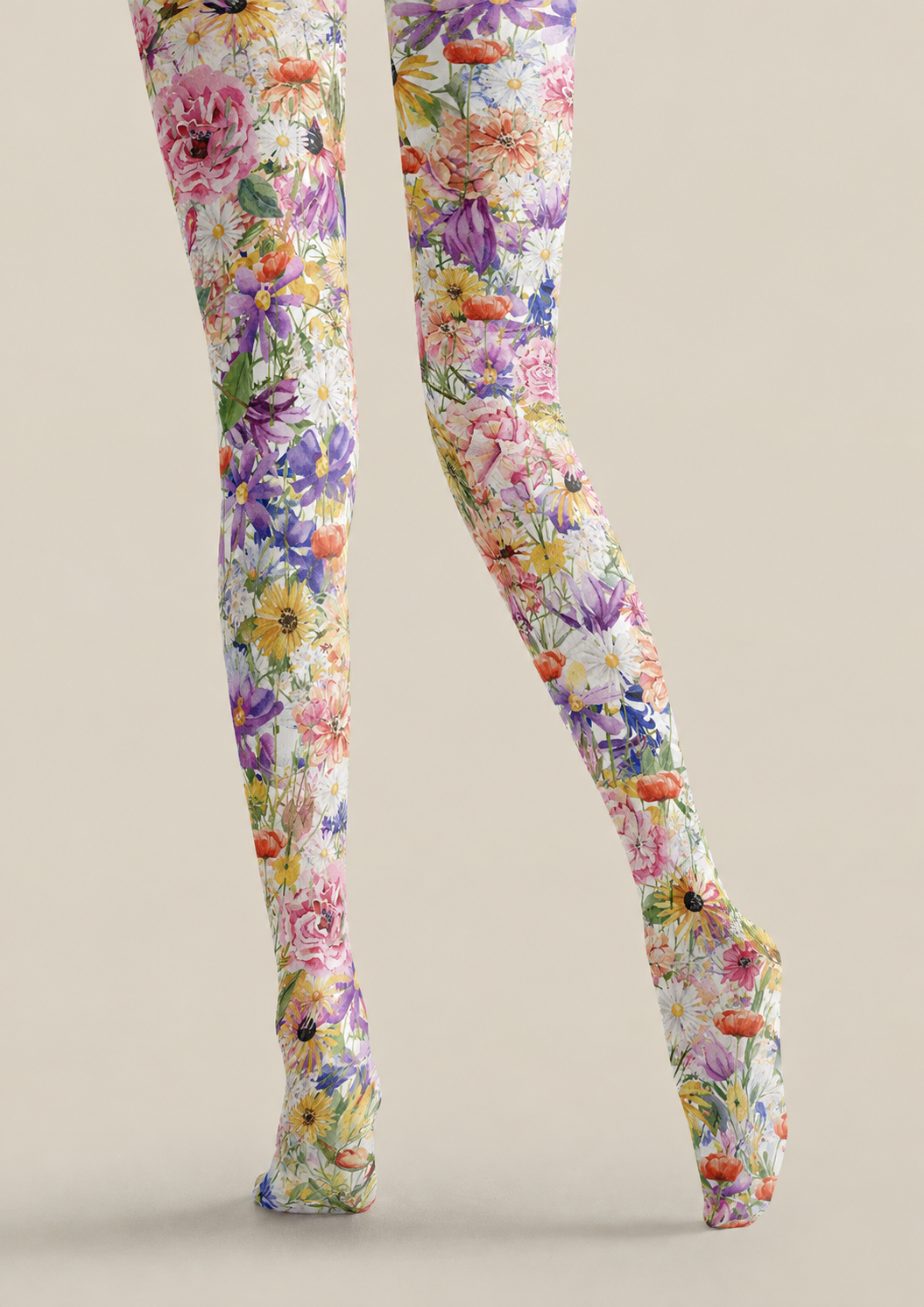 Monet Garden Floral Tights Hosiery Pantyhose H68-106
