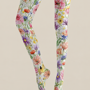 Monet Garden Floral Tights Hosiery Pantyhose H68-106