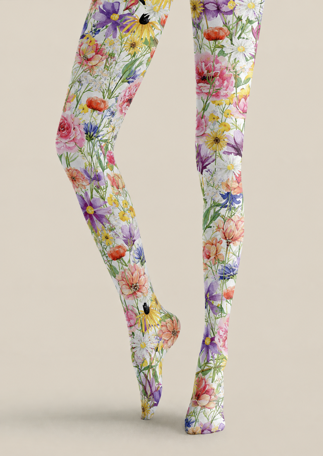 Monet Garden Floral Tights Hosiery Pantyhose H68-106