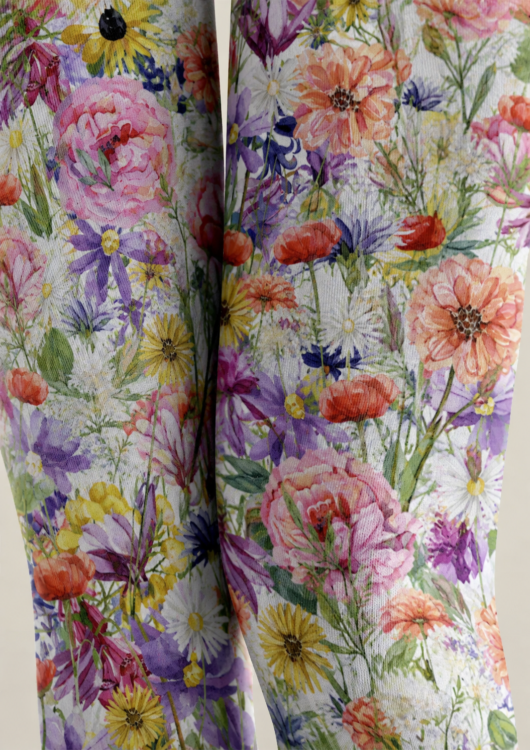 Monet Garden Floral Tights Hosiery Pantyhose H68-106