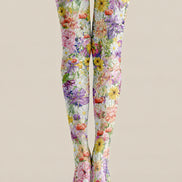 Monet Garden Floral Tights Hosiery Pantyhose H68-106
