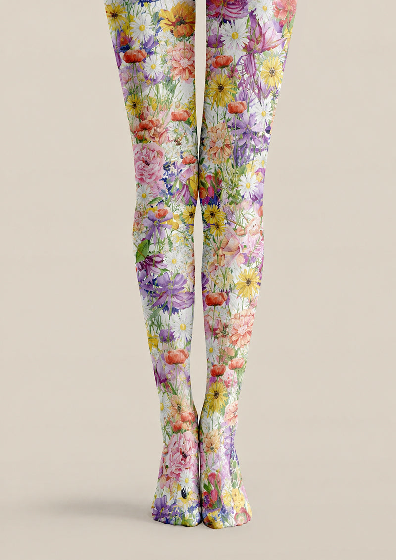 Monet Garden Floral Tights Hosiery Pantyhose H68-106