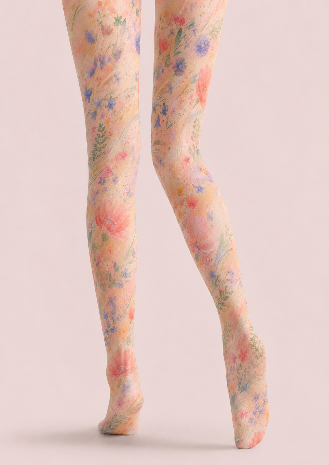 Pastel Bloom Floral Tights Hosiery Pantyhose H68-107