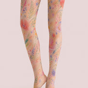 Pastel Bloom Floral Tights Hosiery Pantyhose H68-107