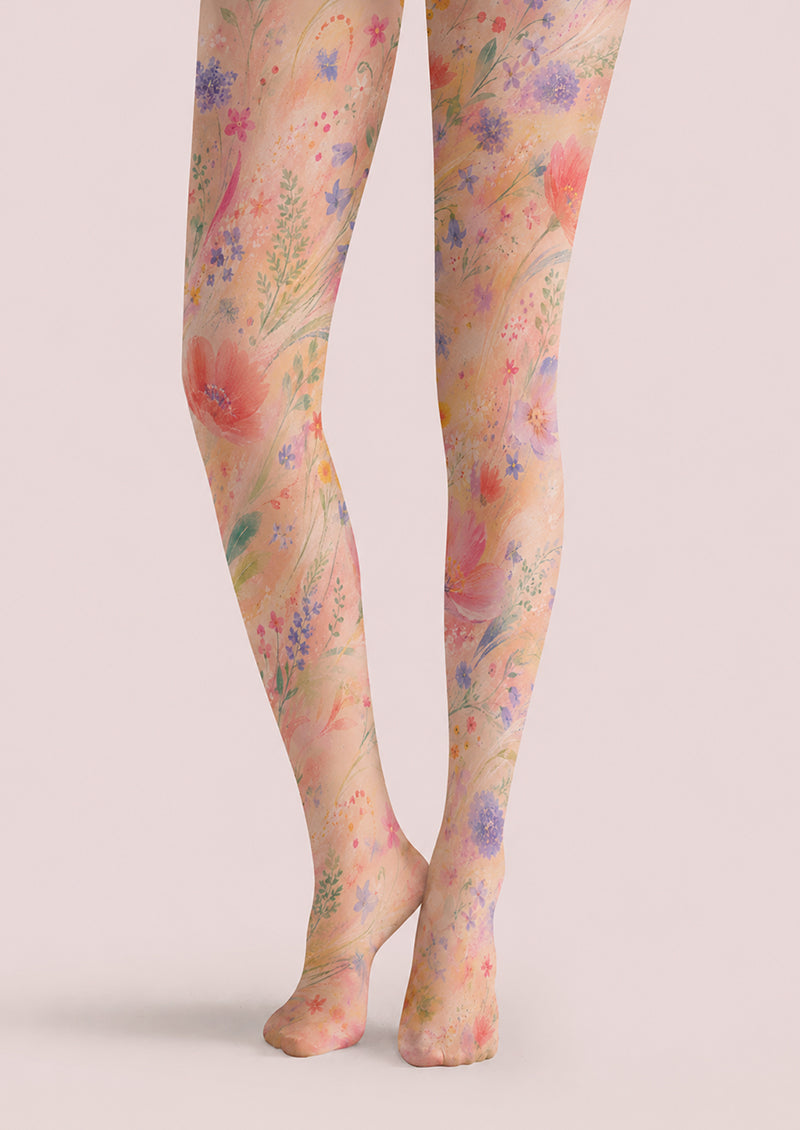 Pastel Bloom Floral Tights Hosiery Pantyhose H68-107
