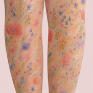 Pastel Bloom Floral Tights Hosiery Pantyhose H68-107