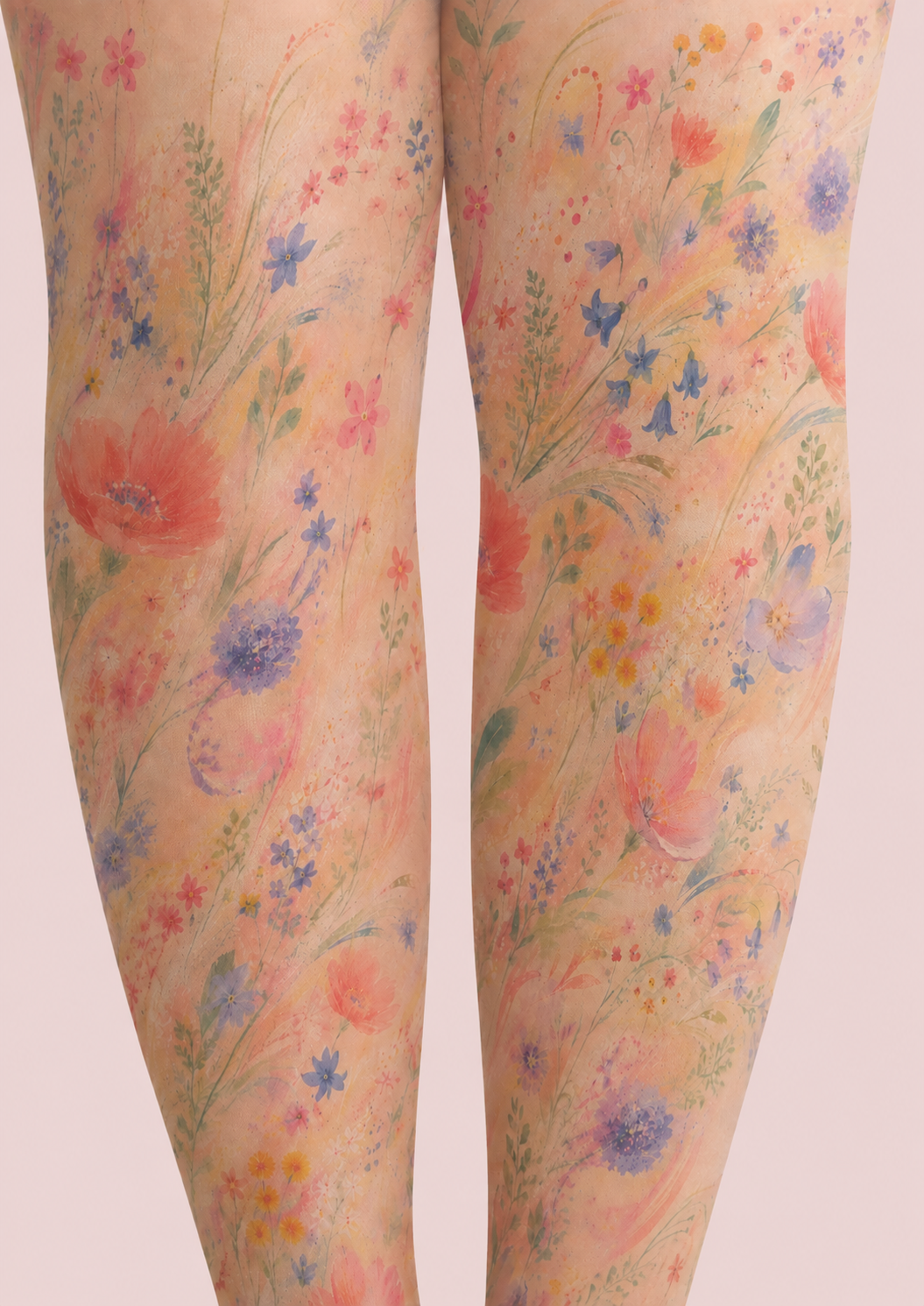 Pastel Bloom Floral Tights Hosiery Pantyhose H68-107