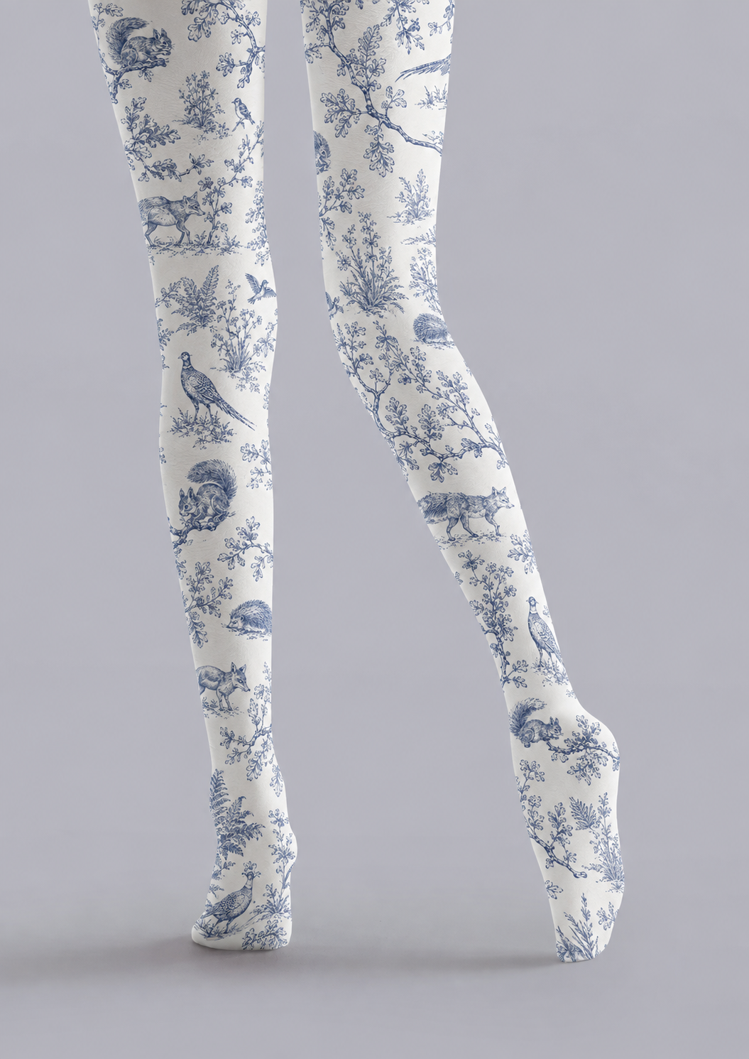 Toile Botanical Tights Blue White Pantyhose H68-108
