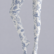 Toile Botanical Tights Blue White Pantyhose H68-108