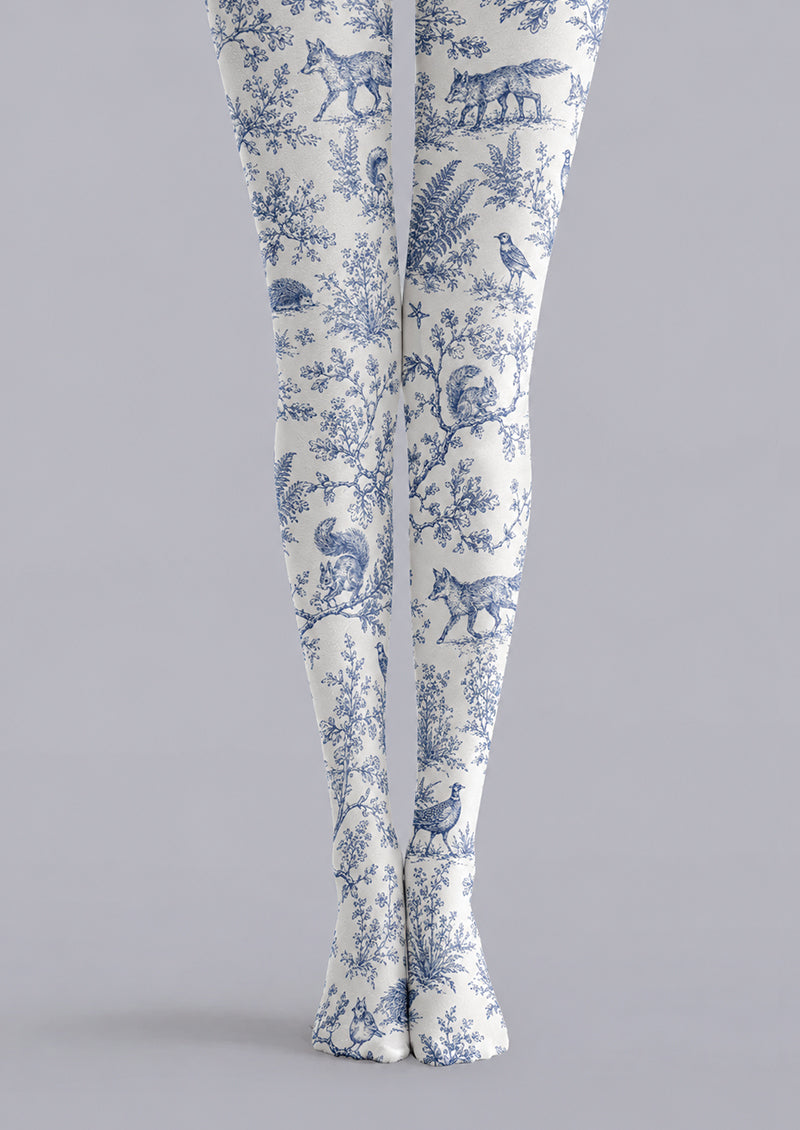 Toile Botanical Tights Blue White Pantyhose H68-108