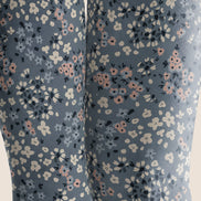 Blue Floral Tights Soft Print Hosiery Pantyhose H68-109