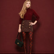 Preppy Red Plaid Pantyhose Fashion Tights H68-11